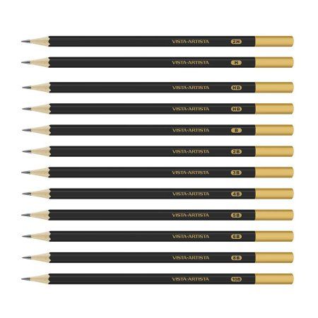 Набор чернографитных карандашей VISTA-ARTISTA "Питерское небо" 12 шт ассорти 2H-10B VAGPP-122-H-10B