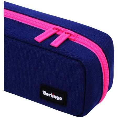 Пенал-футляр корпусный Berlingo "Navy pink" 210 x 70 x 50 мм, полиэстер, 3 внутренних отделения RE-PM09158
