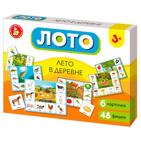 Настольная игра: Десятое королевство Лото "Лето в деревне" (большое), картонная коробка RE-5521