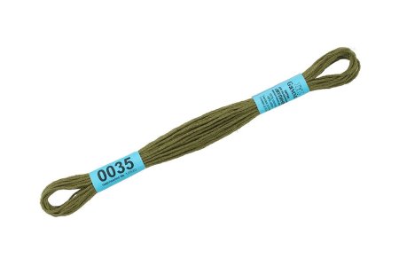 Нитки для вышивания GAMMA мулине (0001-0206) 8 м №0035 хаки MG-0035
