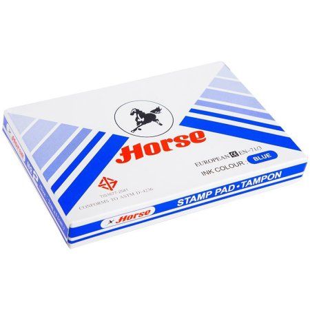 Штемпельная подушка Horse 110 x 70 мм синяя, металлическая RE-№2