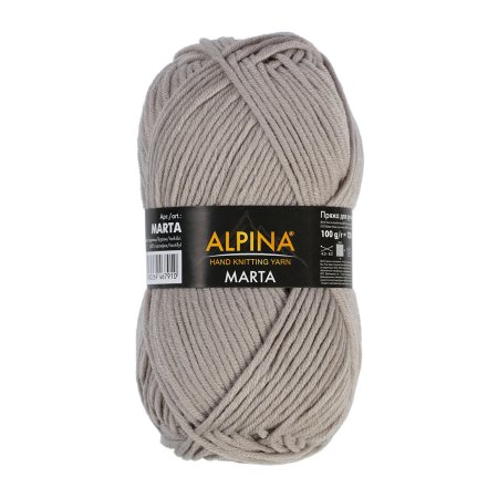 Пряжа ALPINA Marta 100% тактифил 1 х 100 г 120 ± 6 м №033 св.серый ALP-MAR-033