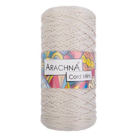 Пряжа ARACHNA Cord Mini 100% полиэфир 1 x 75 ± 10 г 200 ± 10 м №01 молочный ARA-COR-M-01