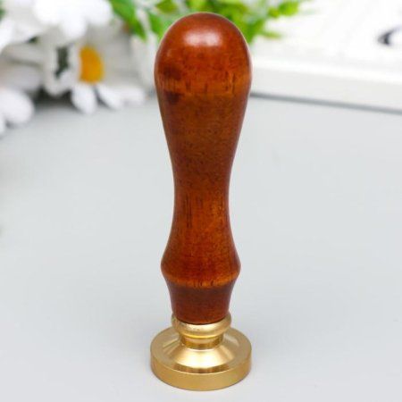 Печать для сургуча с деревянной ручкой "Геральдическая лилия" 9 х 2.5 х 2.5 см SIM-5278990