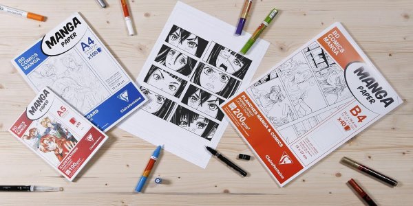 Скетчбук для маркеров CLAIREFONTAINE Manga Illustrations 100 г/м2 A5 50 л, склейка RH-94041C