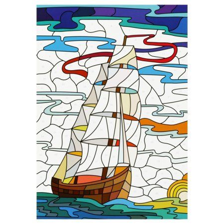 Аппликация наклейками ТРИ СОВЫ "Пейзажи" А4, 2 основы, картонный конверт RE-АПн_51041