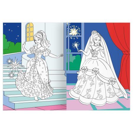 Раскраска с цв. фоном А4 ТРИ СОВЫ "Бал принцесс" 16 стр. RE-PцА4_57736