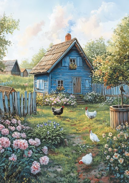 Пазл 1000 элементов ФРЕЯ "Деревенька" PZL-1000/92