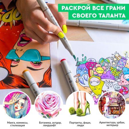 Набор маркеров SKETCHMARKER Food Set 24 шт еда + сумка органайзер MPSM-24FOOD Набор маркеров SKETCHMARKER Food Set 24 шт еда + сумка органайзер MPSM-24FOOD