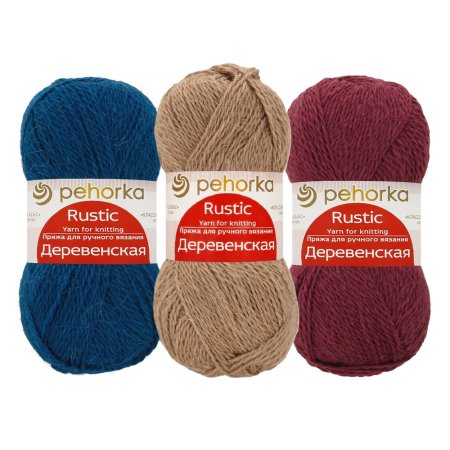 Пряжа Пехорская ПТ "Деревенская" 100% шерсть 100 г 250 м