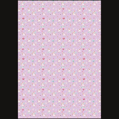 Упаковочная бумага глянцевая MESHU "Единорожки" 1л. 70 x 100 см 80 г/м2 RE-MS_53462_1