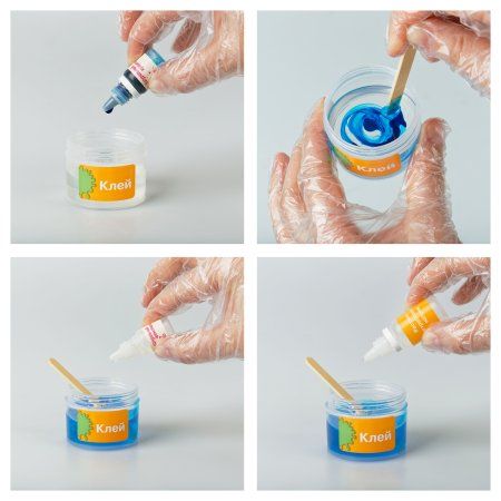 Набор для создания слайма ТРИ СОВЫ Slime party "Водная стихия" голубой, наполнение - кубики и блестки, аромат малина, картонная коробка RE-560