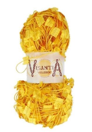 Пряжа VISANTIA Kelebek 80% полиэстер, 20% люрекс 1 х 100 г 100 ± 5 м №20 желтый VIS-KEL-20