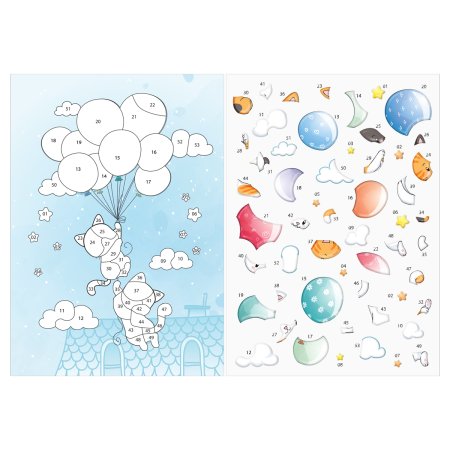 Аппликация наклейками ТРИ СОВЫ "Котики" А4, 1 основа, объемные наклейки, картонный конверт RE-АПно_64997