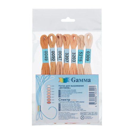 Набор мулине GAMMA "Спектр" 100% хлопок 7 x 8 м Beige MGS-329