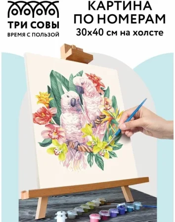 Картина по номерам на холсте ТРИ СОВЫ "Нежные чувства" 30 x 40 см с акриловыми красками и кистями RE-КХ_44140