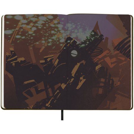 Записная книжка А5 80л. Greenwich Line "Future. New world" ЛАЙТ, кожзам, с резинкой, тиснение фольгой, блок в линию RE-NA5_51386