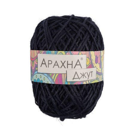 Пряжа ARACHNA Jute 100% джут 1 x 100 ± 10 г 90 ± 5 м №002 черный ARA-JUT-002