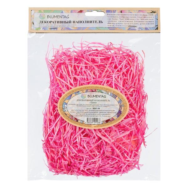 Декоративный наполнитель "Трава" Blumentag 50 г ± 5 г 05 розовый BDF-50-05