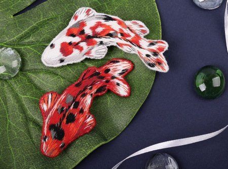 Набор для вышивания PANNA Живая картина. Броши. Карпы кои 3.7 х 7.5 см JK-2248