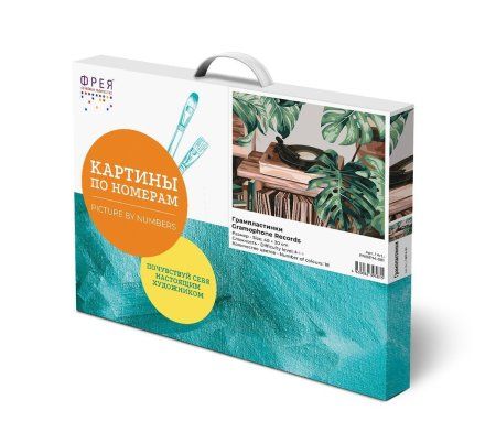 Набор для раскрашивания по номерам (холст на подрамнике) ФРЕЯ 40 х 30 см "Грампластинки" PNB/PM-081