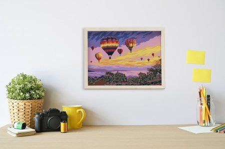 Набор для раскрашивания по номерам (на картоне) ФРЕЯ 40 х 30 см "Полёт воздушных шаров" PKZ/PM-020