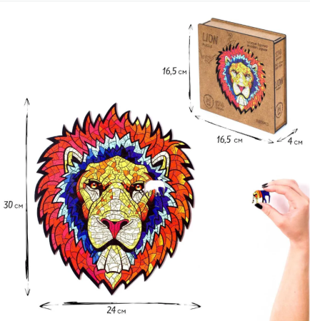 Деревянный пазл с двухслойной крышкой Лев XL (2022) MAGZ211-2