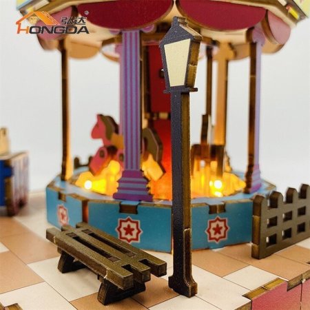 3D пазл Музыкальная шкатулка: Вращающаяся карусель HD-MB004