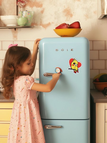 Кристальная (алмазная) мозаика ФРЕЯ магнит "Желтый попугай" 9.5 х 11 см ALVM-119