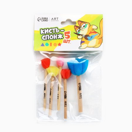Набор кистей-спонж "Кот-Художник" 5 шт, цветные, фигурные SIM-10303147 Набор кистей-спонж "Кот-Художник" 5 шт, цветные, фигурные SIM-10303147