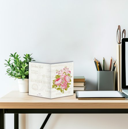 Кристальная (алмазная) мозаика ФРЕЯ открытка "Розовый букет" 13.5 х 20 см ALVO-513