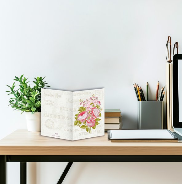 Кристальная (алмазная) мозаика ФРЕЯ открытка "Розовый букет" 13.5 х 20 см ALVO-513