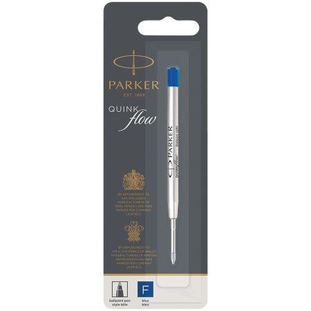 Стержень шариковый объемный PARKER QuinkFlow Ball Point синий, 98 мм, 0.8 мм, метал.корпус, блистер RE-R1950368