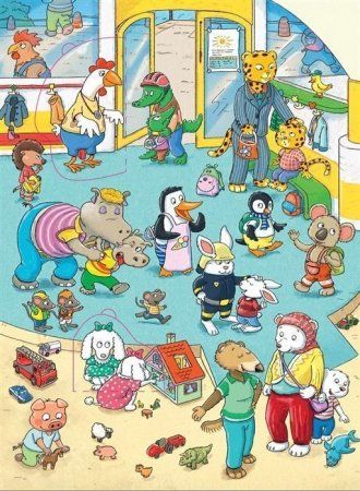 Книга: Добро пожаловать в детский сад! Виммельбух с окошками ROS-36777