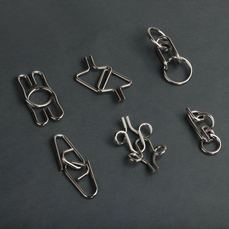 Набор металлических головоломок ТРИ СОВЫ 6 шт, картонная коробка RE-PM6_17698