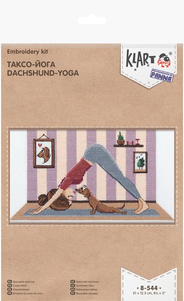 Набор для вышивания KLART "Таксо-йога" 21 х 12.5 см 8-544