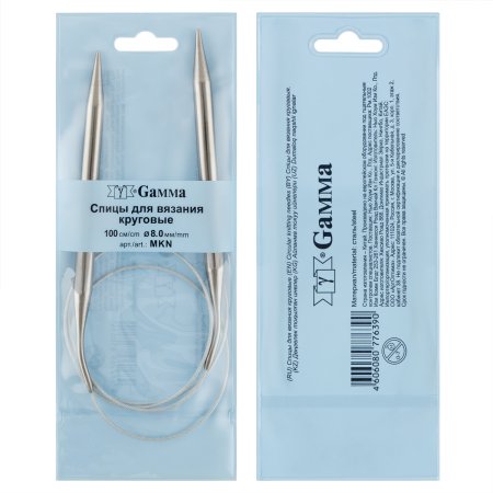 Спицы круговые GAMMA сталь d 8.0 мм 100 см с металлической леской MKN-80