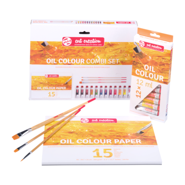 Набор для живописи масляными красками ART CREATION Combiset Oil, 12 цв x 12 мл, бумага А4 (15 л.), 3