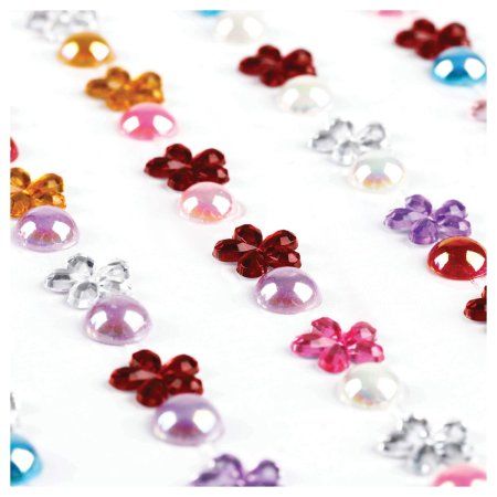 Наклейки акриловые MESHU "Bright flowers" 25 x 10 см, стразы, 150 накл, инд. уп. RE-MS_46773