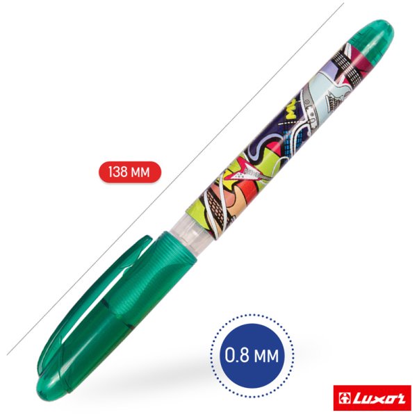 Ручка перьевая Luxor "Ink Glide" 1 картридж, корпус ассорти RE-1510_PPDU