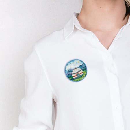 Набор для вышивания PANNA Живая картина. Брошь. Юрта" 5.5 х 5.5 см JK-2330