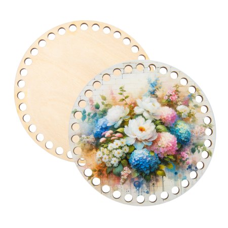 Набор донышек для вязания Love2art "Глянцевый" d 15 х 0.4 см 2 шт фанера 03 Акварель ДВ-01-03