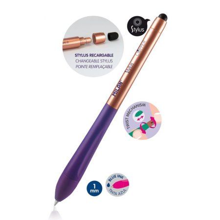 Ручка шариковая автоматическая MILAN Stylus Copper, синяя, 1.0 мм, стилус, ассорти ML-176593924