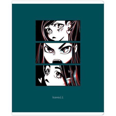 Тетрадь 48л. A5 клетка MESHU "Kawaii" матовая ламинация, выборочный УФ-лак RE-MS_43116