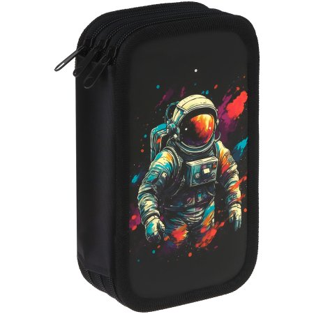 Пенал 3 отделения ArtSpace "Cosmic" 190 x 110, ламинированный картон, софт-тач RE-ПК3_60008