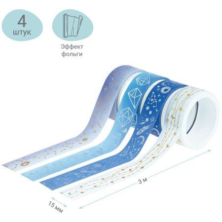 Набор клейких декоративных лент MESHU "Galaxy" 4 шт RE-MS_36905