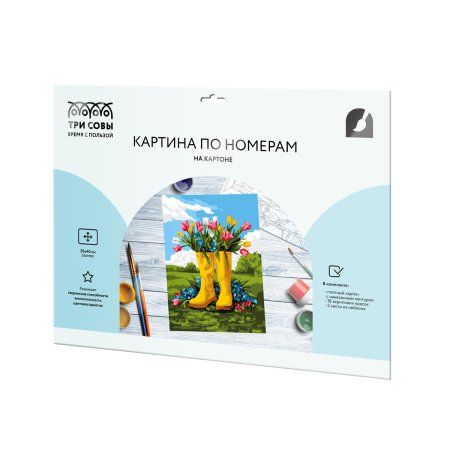 Картина по номерам на картоне ТРИ СОВЫ "Букет в сапогах" 30 x 40 см, с акриловыми красками и кистями RE-КК_53823