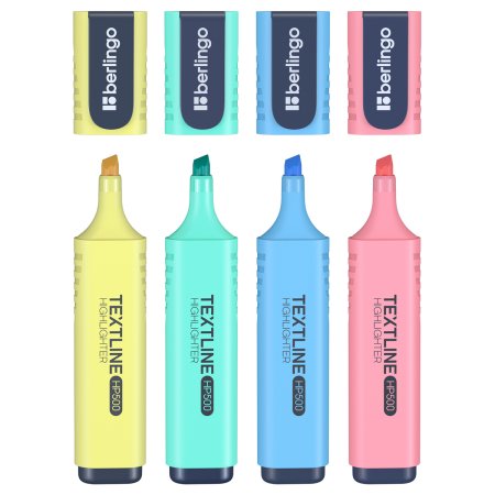 Набор текстовыделителей Berlingo "Textline HP500" 4 цв 1-5 мм, PET-бокс с ЕП RE-T7520