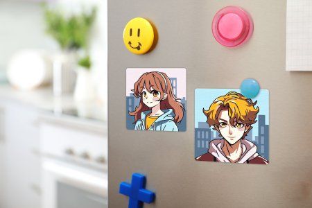 Набор для раскрашивания по номерам (на магните) ФРЕЯ 9 х 9 см "Анимешная парочка" PNBM-023