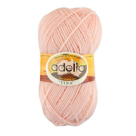 Пряжа ADELIA Tina 100% акрил 1 x 100 г 308 ± 10 м №015 персиковый ADE-TIN-015